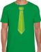Bellatio Decorations Verkleed t-shirt voor heren - stropdas groen - groen - S
