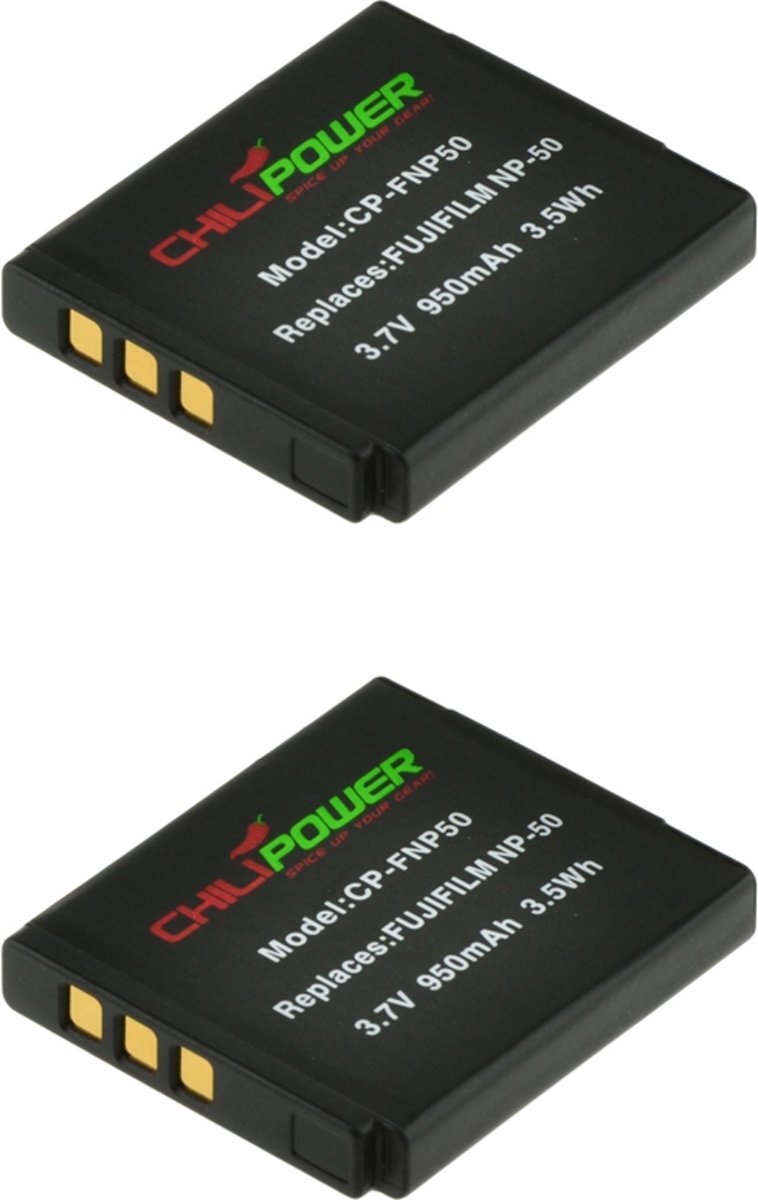 ChiliPower NP-50 accu voor Fujifilm - 950mAh - 2-Pack NP-50 accu voor Fujifilm - 950mAh - 2-Pack