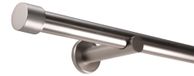 Deco-Raum tringle à rideaux sur mesure, aspect acier inoxydable, embout, 25mm, 60cm