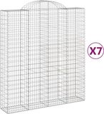 vidaXL Gabions - 7 pièces - voûté - 200x50x220/240 cm - fer