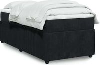 Maison Exclusive - Sommier à lattes de lit avec matelas Noir 90x200 cm Velours