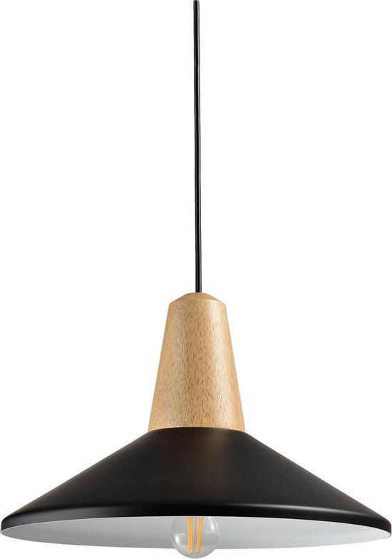 QUVIO Moderne hanglamp - Metaal en hout - D 35 cm
