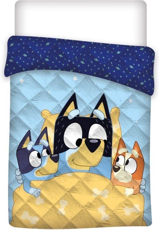 4KidsOnly Bluey Sprei, Goodnight - Eenpersoons - 140 x 200 cm - Polyester