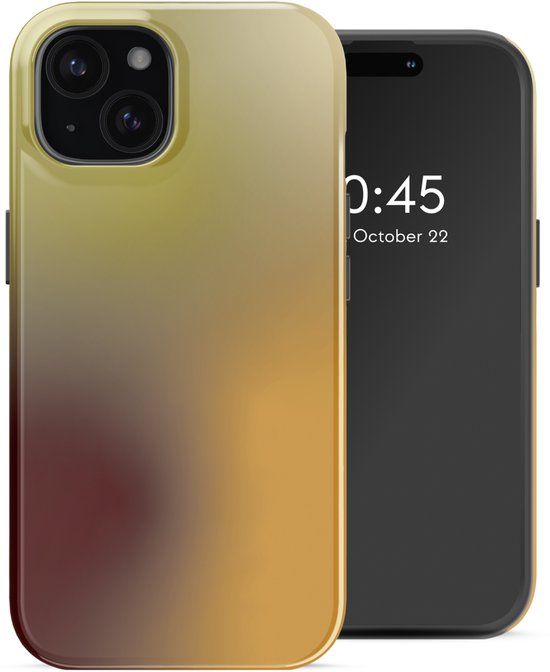 Selencia Hoesje - Geschikt voor Apple iPhone 15 - Backcover geschikt voor MagSafe - Gradient Olive Dust