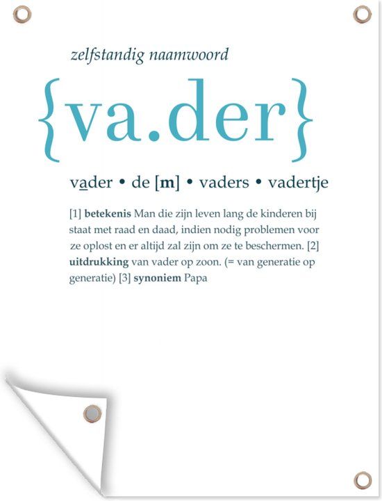 GreatGardenPosters Tuinschilderij Quotes - Vader definitie - 60x80 cm - Tuinposter - Buitenposter