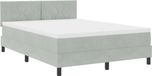 vidaXL Boxspring bed met hoofdeinde Lichtgrijs 140 x 190 cm Fluweel