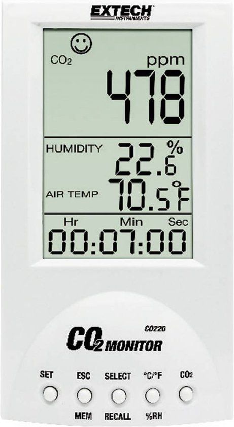 Extech CO220 - CO2 meter - NDIR sensor - koolstofdioxide