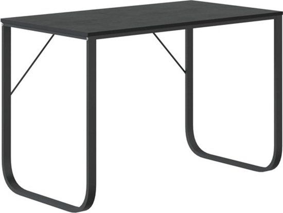 vidaXL Computerbureau 110x60x73 cm spaanplaat zwart