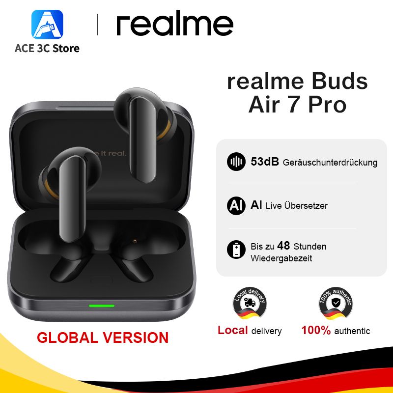 realme Buds Air 7 Pro draadloze hoofdtelefoon, wit