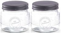Zeller Voorraadpot Old Fashioned - 2 stuks - 420 ml - Glas - Transparant