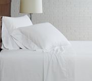 CANNON - Massief Percal 4-delig kingsize laken en kussensloop set - wit