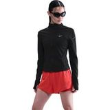 Nike Swift Half-Zip Hardloopshirt Dames-Zwart,Zilver, Maat XL