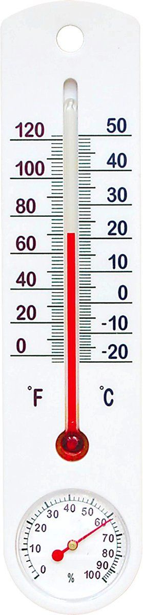 Natuurlijkerleven Universele witte thermometer met hygrometer - Binnen thermometer