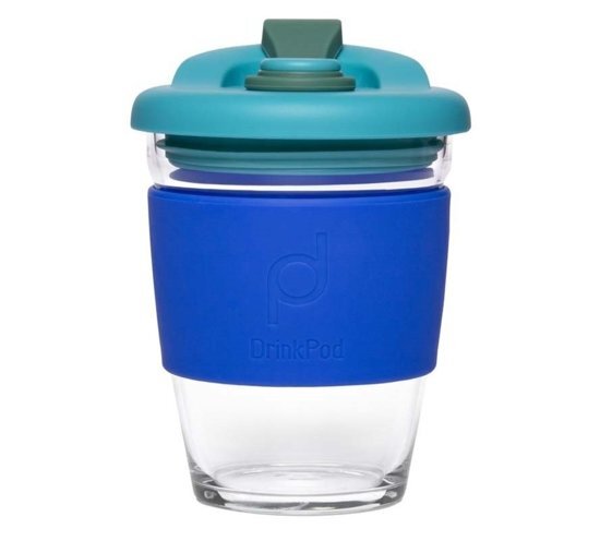 Pioneer Herbruikbare Koffiebeker - 340ml - Oceaan Blauw - Glas -