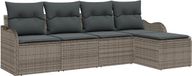 vidaXL - Tuinbank - Set - 5 - st - Grijs - poly - rattan