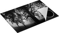 Chefcare Inductie Beschermer Grote Levensboom - Zwart Wit - 75x50 cm