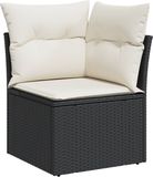vidaXL Tuinbank Set 9-delig 8 Zitplaatsen Zwart Polywood
