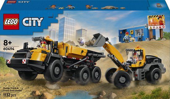 LEGO City Kiepwagen en Voorlader Voertuig Speelgoed voor Kinderen 60494