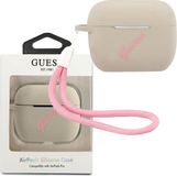 GUESS Vintage Siliconen AirPods Pro Case - Stone