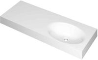 Wastafel INK Smooth Wastafel Polystone Rechts Zonder Kraangat - 1200x450x90 mm - Glans Wit