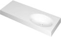Wastafel INK Smooth Wastafel Polystone Rechts Zonder Kraangat - 1200x450x90 mm - Glans Wit
