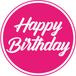 Bellatio Decorations Bierviltjes/onderzetters Happy Birthday - 30x stuks - fuchsia roze - D10 cm - Verjaardag versiering
