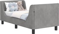 VidaXL Cadre de lit pour tout-petit avec tête de lit gris clair 70 x 140 cm velours