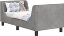 VidaXL Cadre de lit pour tout-petit avec tête de lit gris clair 70 x 140 cm velours