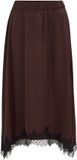 WE Fashion Dames midi rok met satijnen look en kant