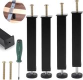 Shenzhen Haorui Industrial Technology Co., Ltd. Pieds de meuble en métal réglables de 30 cm - Jeu de 4 pieds pour lits, canapés et armoires avec vis de fixation