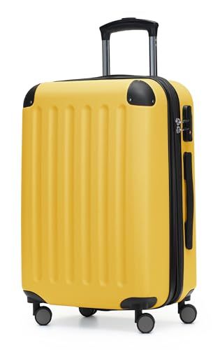 HAUPTSTADTKOFFER - Spree - 4 dubbele wielen handbagage hardshell uitbreidbare koffer 55 cm trolley, 42 liter, Geel