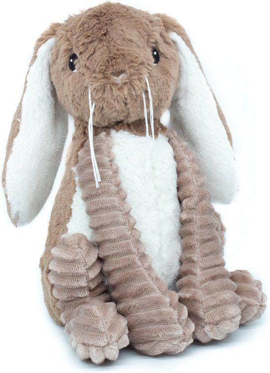 Les Déglingos Knuffel Konijn Beige Ptipotos - Pluche - 18 cm