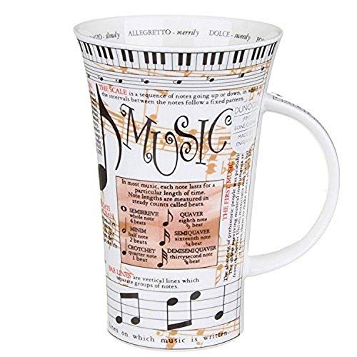 Beker Dunoon Beker van Dunoon Glencoe van fijn porselein, met muziekmotief, 500 ml