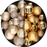 Decoris Kaemingk B.V. Kerstballen 60 stuks - mix goud/champagne - 4-5-6 cm - kunststof