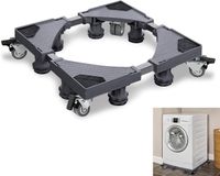 Merkloos / Sans marque Verstelbaar Onderstel voor Wasmachine en Droger met Wielen - 300kg Draagkracht