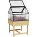 Pangivo Mini serre de jardin sur pieds potager en bois de sapin traité et polycarbonate 60 x 57 x 103 cm