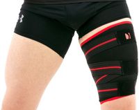Reh4Mat Bovenbeenbrace - Hamstring en Quadriceps Brace - Compressie voor Bovenbeen - Verstelbaar - Neopreen - maat L