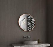 Ronde Talos Ronde spiegel Talos Noble - koperen spiegel met Ø 60 cm - wandspiegel met hoogwaardige aluminium lijst in koper