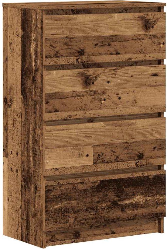 vidaXL Dressoir 60x35x98,5 cm spaanplaat oud hout