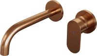 Brauer Copper Edition Robinet de lavabo encastrable avec bec courbé et rosaces Modèle C1 Cuivre Brossé PVD