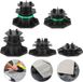 Set de supports de terrasse 50 pièces 42-60mm - Support de dalle réglable - Vert/Noir - Plastique
