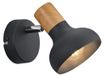 Latika Lampe murale Spot mural - Noir mat avec aspect bois - E14 - 10 cm