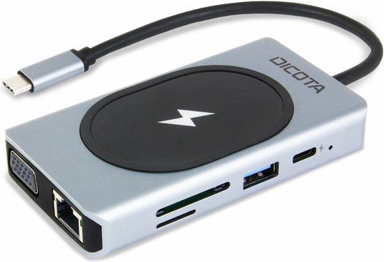 Dicota USB-C 10-in-1 Wireless Charging Dock 4K PD 100W + 15W