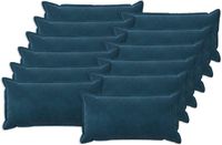 vidaXL - Kussensloop - 12 stuks - Hout - Blauw - 40 x 80 cm - Fluweel