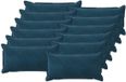 vidaXL - Kussensloop - 12 stuks - Hout - Blauw - 40 x 80 cm - Fluweel