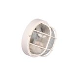 Zarivy Ronde wandlamp IP54, wit, 1 x E27, 40 W, diameter 18,5 cm en hoogte 10,4 cm. Model Tarragona