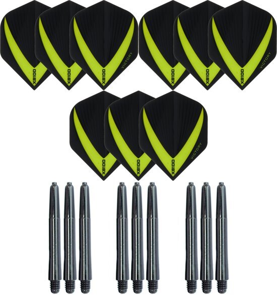 Dragon Darts 3 sets 9 stuks Super Sterke â€“ Groen - Vista-X â€“ darts flights â€“ inclusief 3 sets 9 stuks - medium - darts shafts