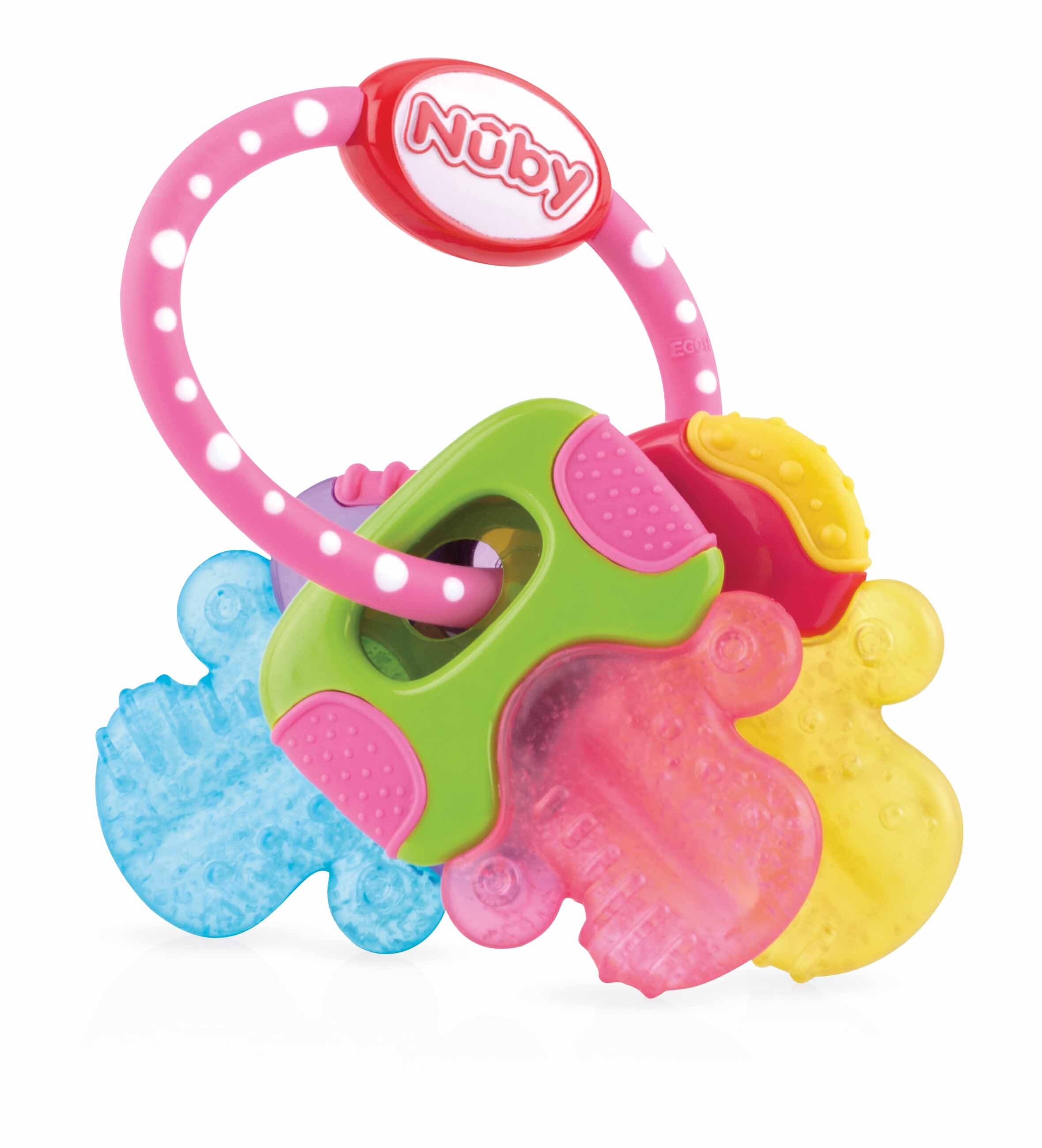 Nuby bijtspeeltje Koelbijtsleutels roze 3 m