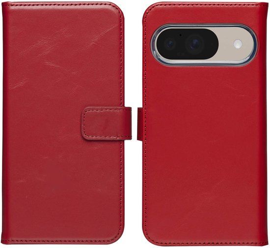 Selencia Echt Leren Bookcase voor Google Pixel 10 / 10 Pro - Rood