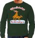 Bellatio Decorations Foute Kersttrui sweater - seksende rendieren - when Santa sleeps the show must go on - groen - voor heren XL